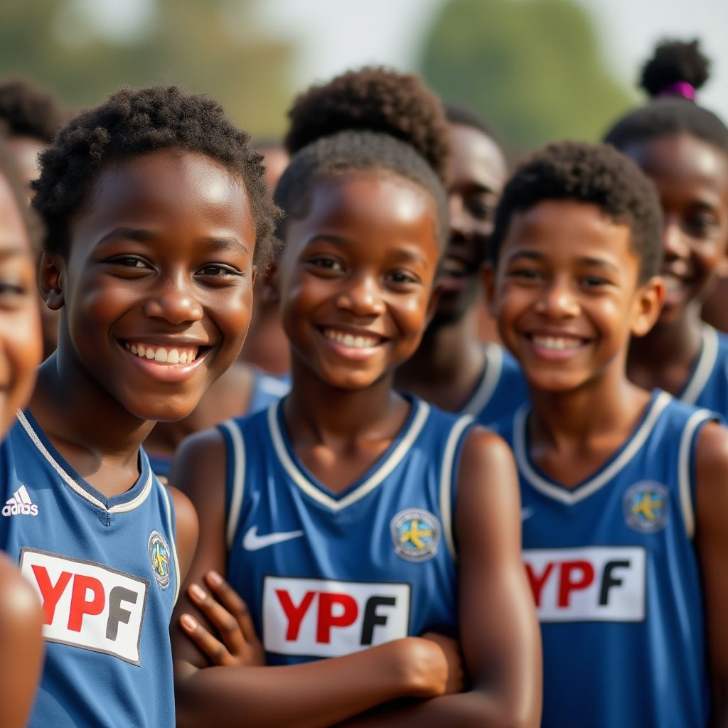 Jóvenes deportistas con indumentaria sponsoreada por YPF